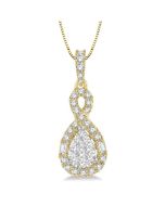 Nerissa Pear Shape Halo Shine Bright Diamond Pendant