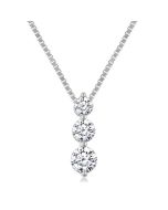 Tansy Lyric 3 Stone Diamond Fashion Pendant