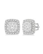 Shine Bright ThCelNo 14K White Gold Diamond Pave Earrings