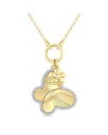 Butterfly Charm Fluted Diamond Fashion Pendant