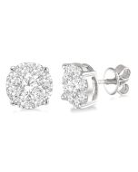 Shine Bright AeDorOra 14K White Gold Diamond Earrings