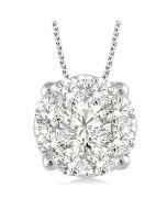Rhea Prairie Round Shape Shine Bright Essential Diamond Solitaire Pendant