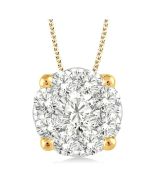 Saffron Calypso Round Shape Shine Bright Essential Diamond Solitaire Pendant