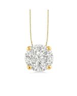 Ulyssa Sundew Round Shape Shine Bright Essential Diamond Solitaire Pendant