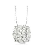 Cyra Couture Round Shape Shine Bright Essential Diamond Solitaire Pendant