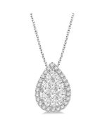 Zenith Rill Pear Shape Halo Shine Bright Essential Diamond Pendant