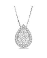 Orchid Xanthe Pear Shape Halo Shine Bright Essential Diamond Pendant