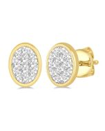 NoCaTh 14K White Gold Diamond Bezel Earrings