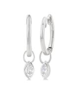OraEl RaVioVel 14K White Gold Diamond Bezel Earrings