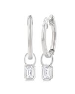 VioArAe ArLysVal 14K White Gold Diamond Bezel Earrings