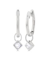RaVerLo 14K White Gold Diamond Bezel Earrings