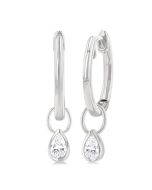 VioCelOra ZenOraMir 14K White Gold Diamond Bezel Earrings