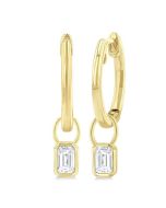 VioXeSol 14K White Gold Diamond Bezel Earrings