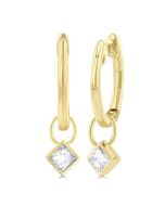 CelLinOn XeCelPho 14K White Gold Diamond Bezel Earrings