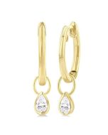 PhoElVal 14K White Gold Diamond Bezel Earrings