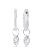 OraVerCel 14K White Gold Diamond Bezel Earrings