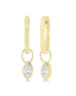 AeMirTh 14K White Gold Diamond Bezel Earrings