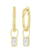 ArCaTh 14K White Gold Diamond Bezel Earrings