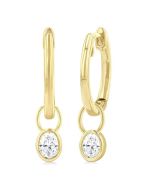 XeVioNo ThXeCa PhoVelEl 14K White Gold Diamond Bezel Earrings
