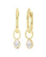 SolElOra IsZenVio 14K White Gold Diamond Bezel Earrings