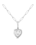 Vale Sovereign Heart Shape Bezel Set Paperclip Diamond Fashion Pendant