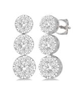 RaNoCa 14K White Gold Diamond Earrings