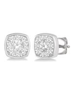 AeValCa 14K White Gold Diamond Earrings