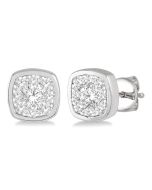 LysCelOra IonLysLin 14K White Gold Diamond Earrings