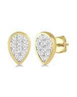 XeXeVio MirArNo 14K White Gold Diamond Bezel Earrings