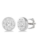 AeThZen 14K White Gold Diamond Anniversary Earrings