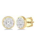 LysLinNo 14K White Gold Diamond Earrings