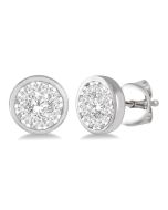 ElLoVel ThVerZen 14K White Gold Diamond Anniversary Earrings