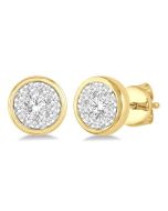 Round Shape Shine Bright Essential Diamond Stud Earrings