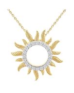 Evadne Serenade Sunburst Fluted Diamond Fashion Pendant