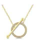 Eternelle Circle Toggle Diamond Necklace in 10K Yellow Gold