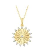 Aster Ultramarine Circle Fluted Diamond Fashion Pendant