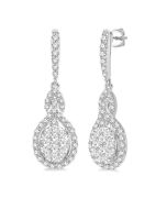 VerLo LuxNoIon 14K White Gold Diamond Pave Earrings