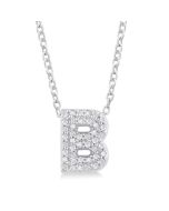 Silhouette Quiana Bubble 'B' Initial Diamond Pendant