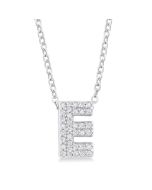Bubble 'E' Initial Diamond Pendant