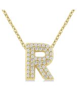 Bubble 'R' Initial Diamond Pendant