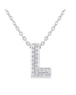 Bubble 'L' Initial Diamond Pendant
