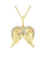 Lysandra Zenith Angel Wings Fluted Diamond Fashion Pendant