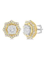 OnValOra 14K White Gold Diamond Halo Earrings