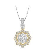 Lilith Nettle Round Shape Halo Shine Bright Diamond Fashion Pendant