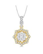 Hera Zaira Round Shape Halo Shine Bright Diamond Fashion Pendant