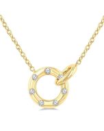 Sovereign Frost Circle Interlock Petite Diamond Fashion Pendant