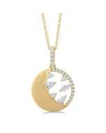 Yvette Cinder Circle Half Moon Diamond Fashion Pendant