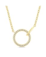Wren Zinnia Circle Interlock Petite Diamond Fashion Pendant