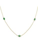 Lyric Oval Shape Gemstone Station Necklace