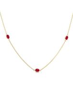 Lyric Oval Shape Gemstone Station Necklace